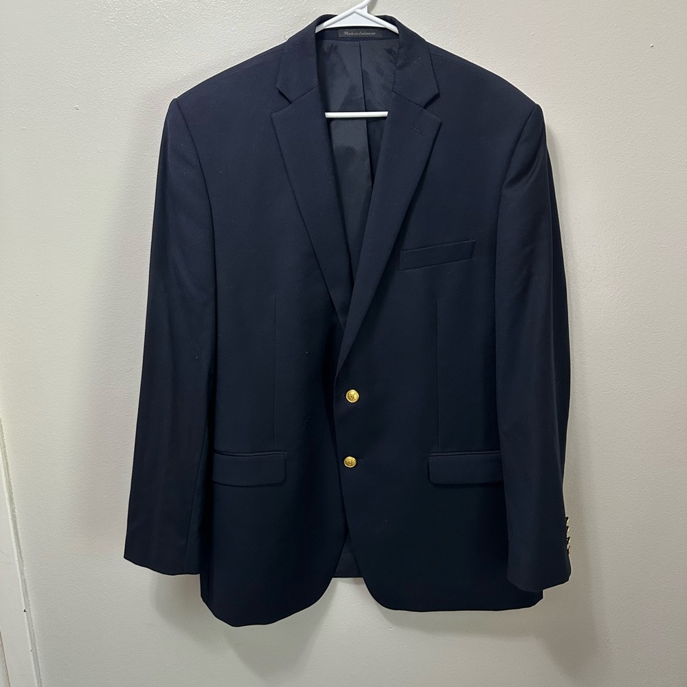 Ralph Lauren Blue and Gold Sport Coat Classic Tailoring